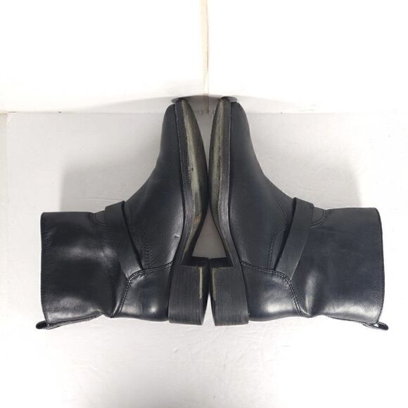 Tory Burch Women’s Bennie US 7M Black Leather Buckled Ankle Biker Riding Boots - Picture 8 of 13